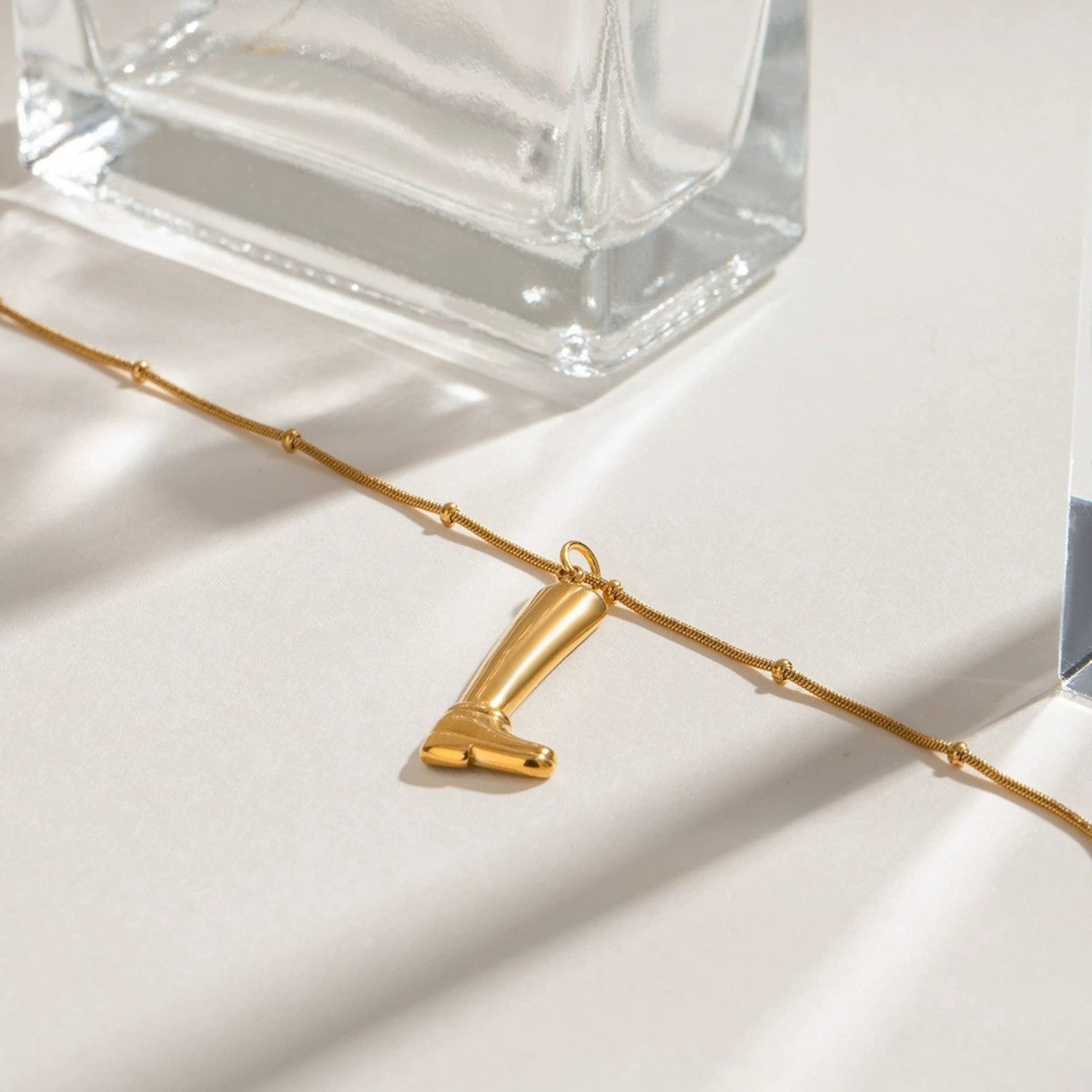 Just Lil Things Golden Boot Charm Necklace jltn1645