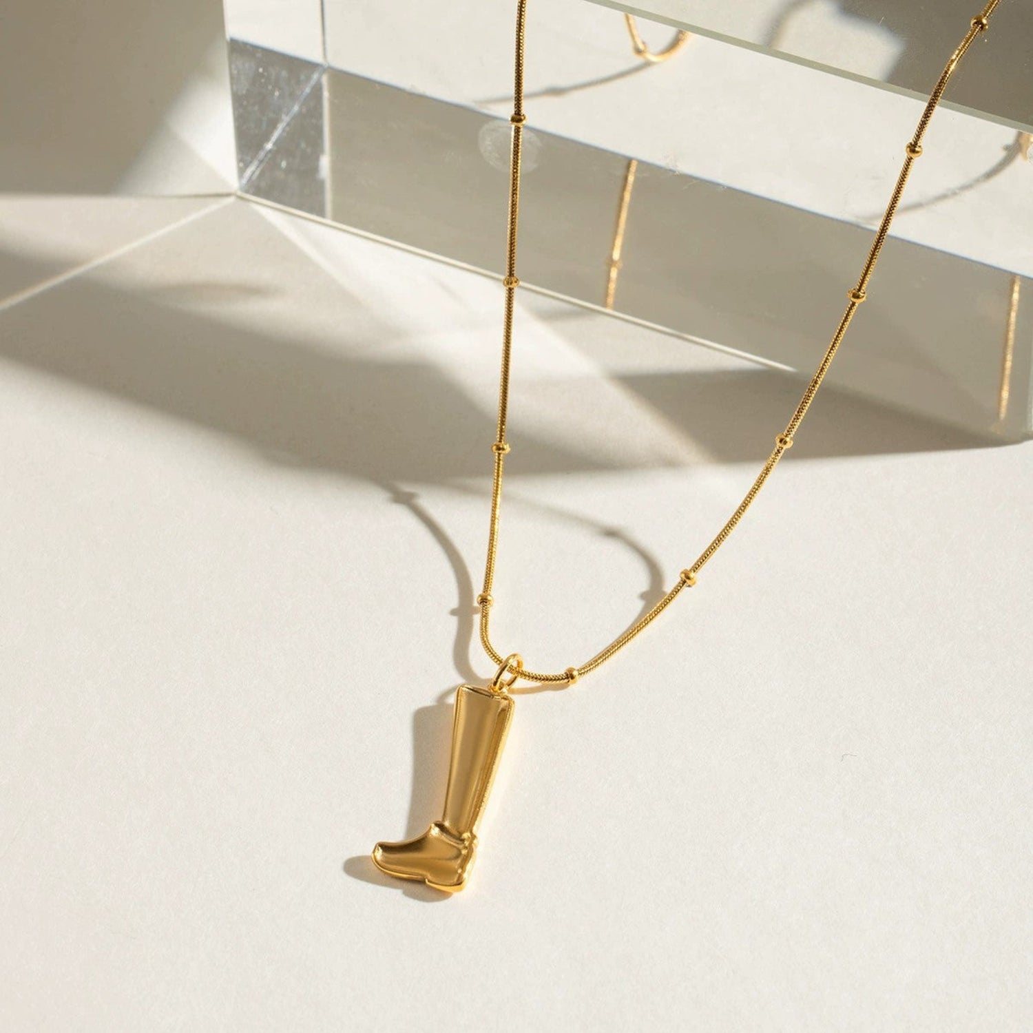 Just Lil Things Golden Boot Charm Necklace jltn1645