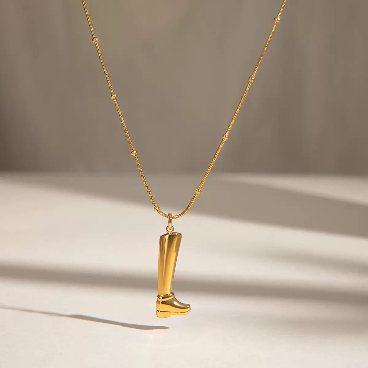 Just Lil Things Golden Boot Charm Necklace jltn1645