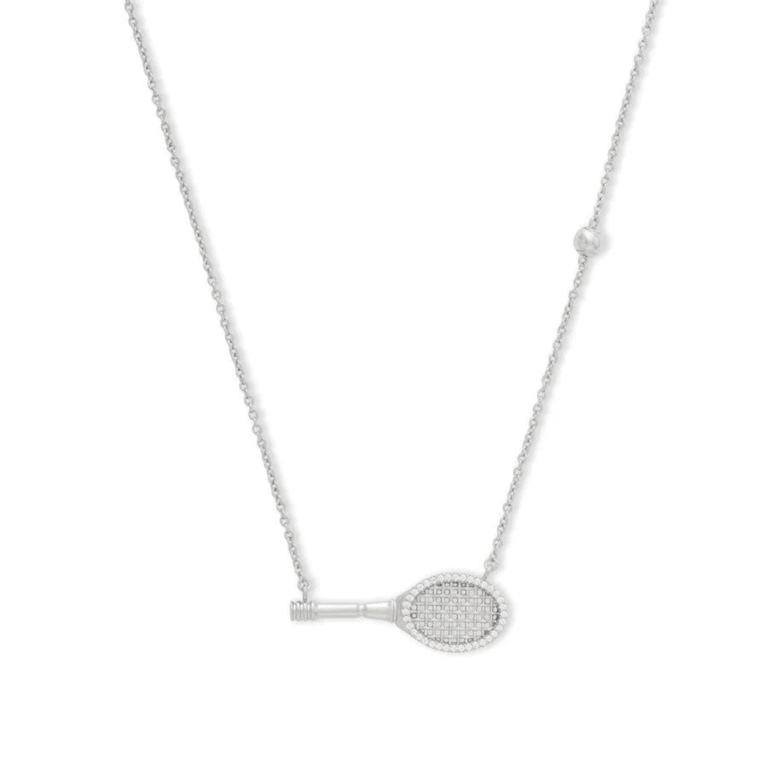 Just Lil Things Sparkle Tennis Racket Necklace jltn1648