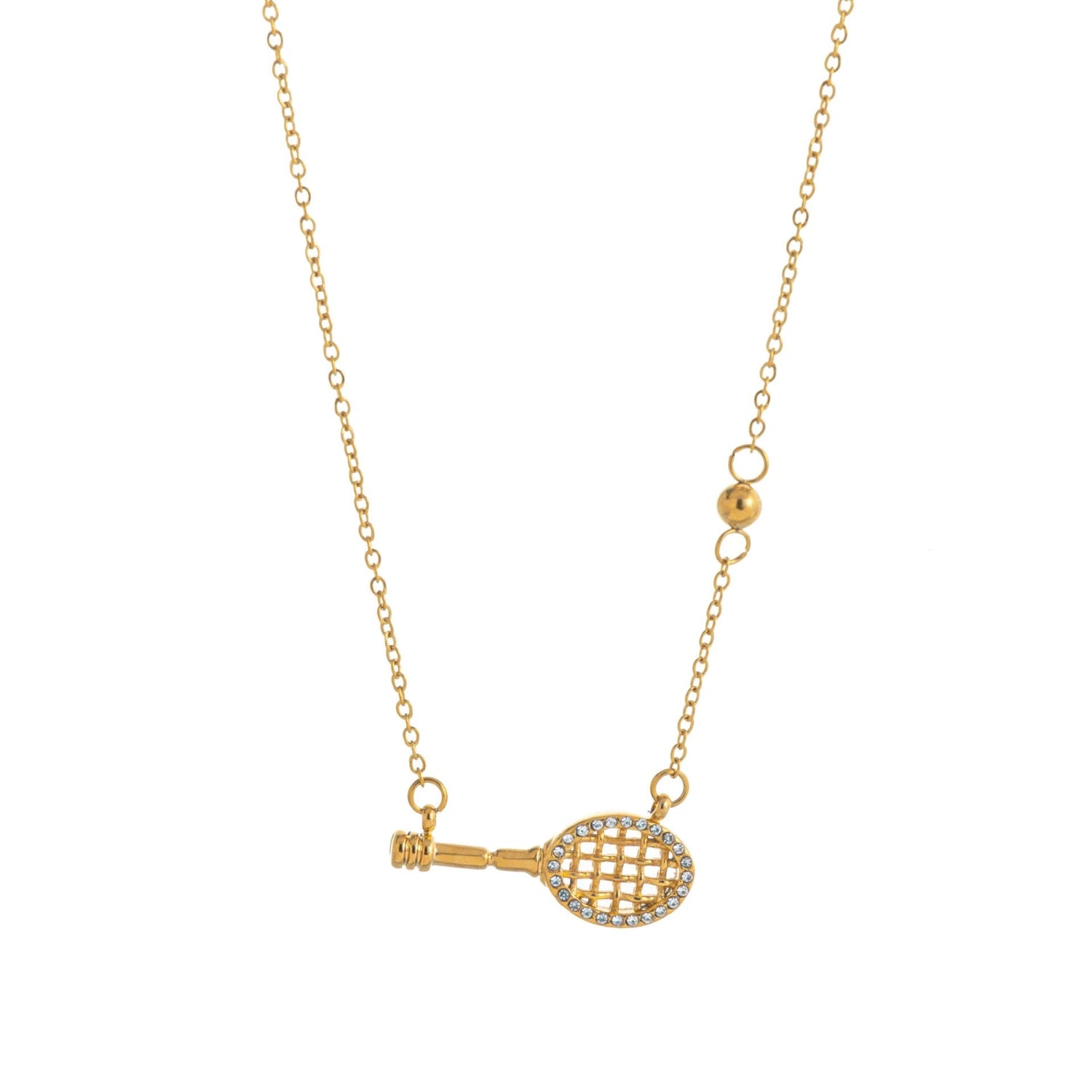 Just Lil Things Sparkle Tennis Racket Necklace jltn1649