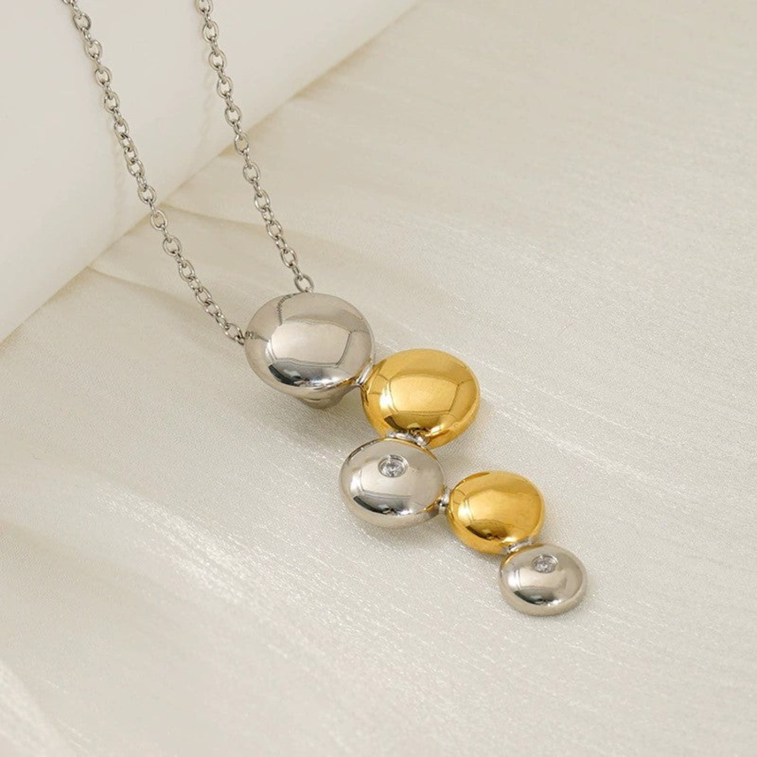 Just Lil Things Dual Tone Bubble Charm Necklace jltn1650