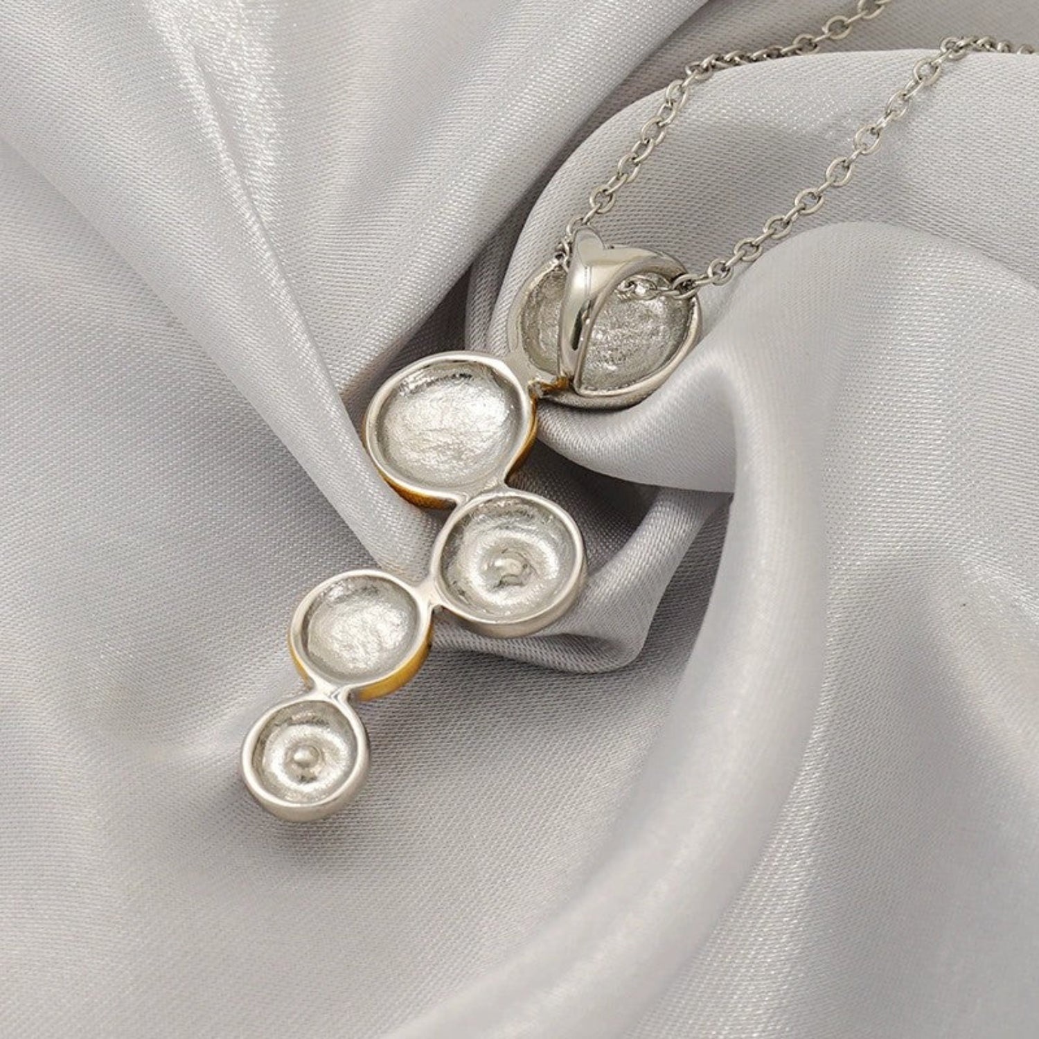 Just Lil Things Dual Tone Bubble Charm Necklace jltn1650