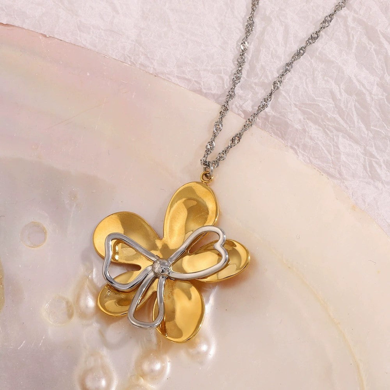 Just Lil Things Dual-Tone Bloom Pendant Necklace jltn1667