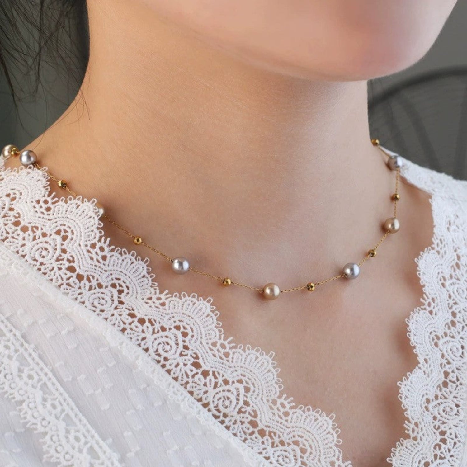 Just Lil Things Golden Harmony Beaded Necklace jltn1672