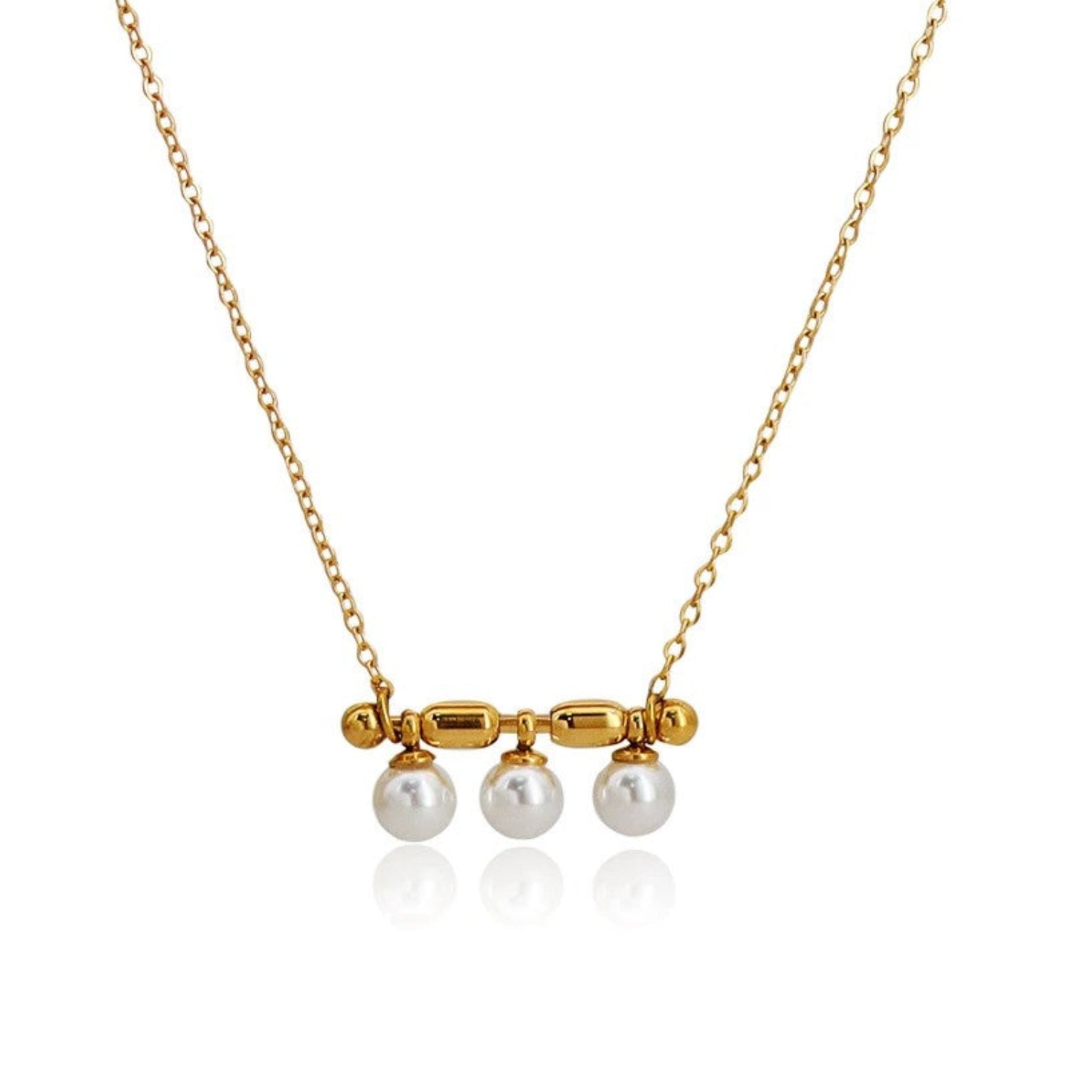 Just Lil Things Triple Pearl Drop Necklace jltn1673
