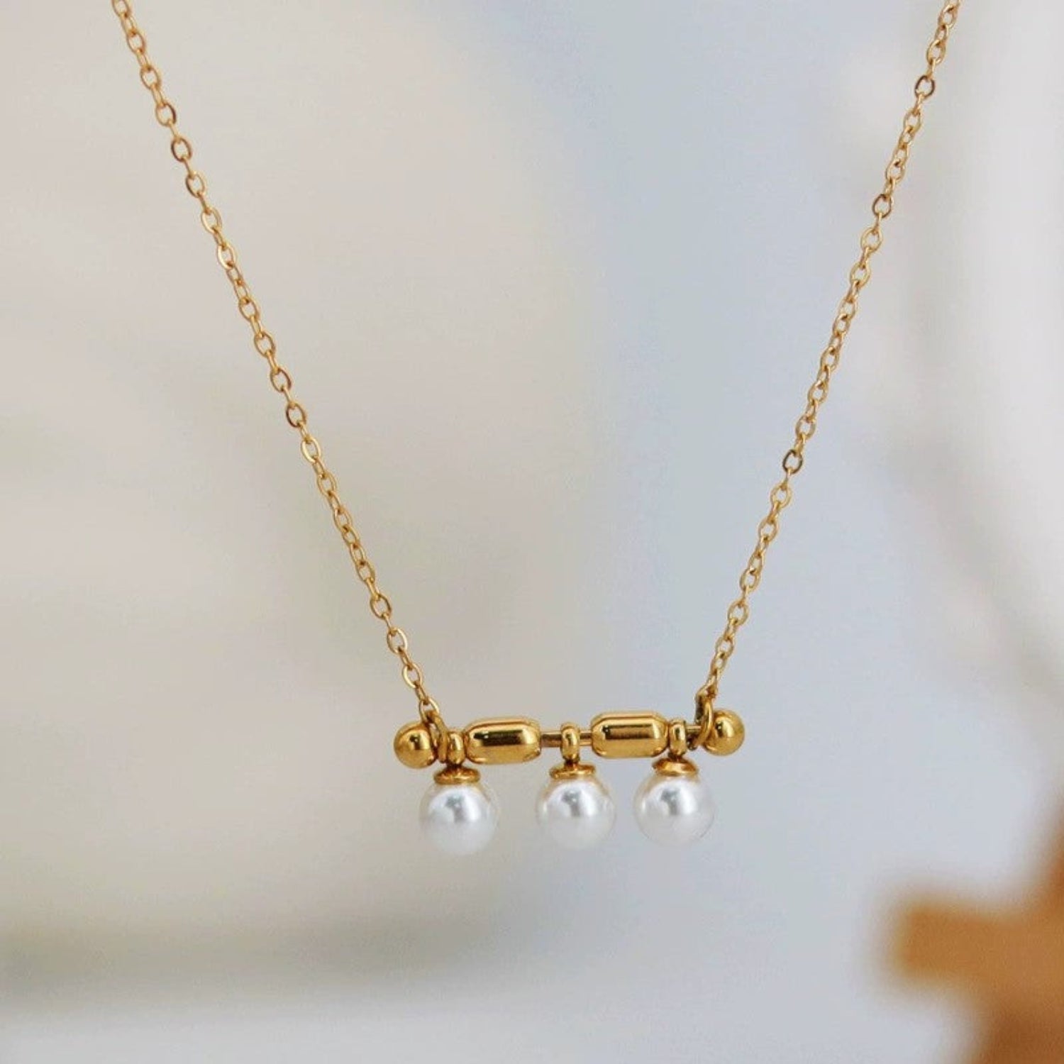 Just Lil Things Triple Pearl Drop Necklace jltn1673