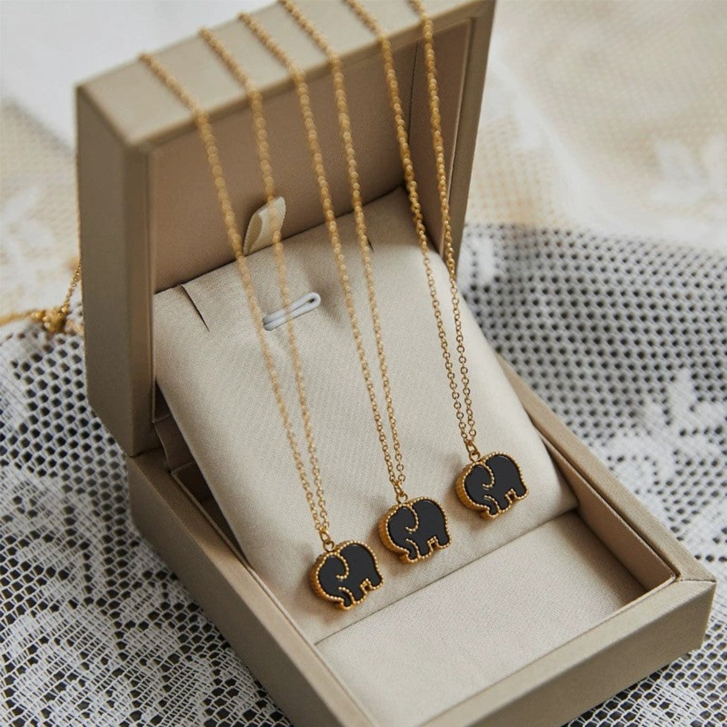 Just Lil Things Black Elephant Charm Necklace jltn1674