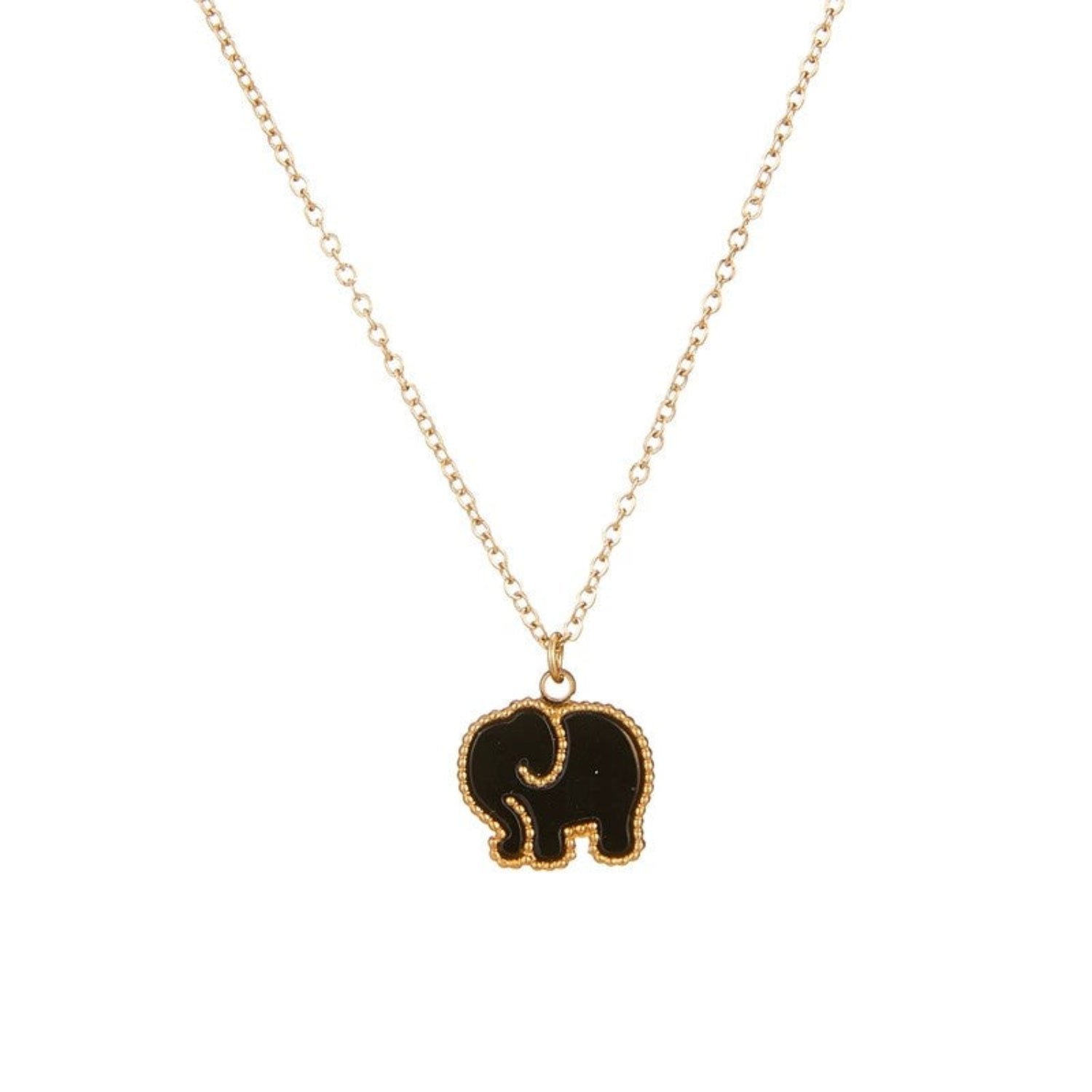 Just Lil Things Black Elephant Charm Necklace jltn1674