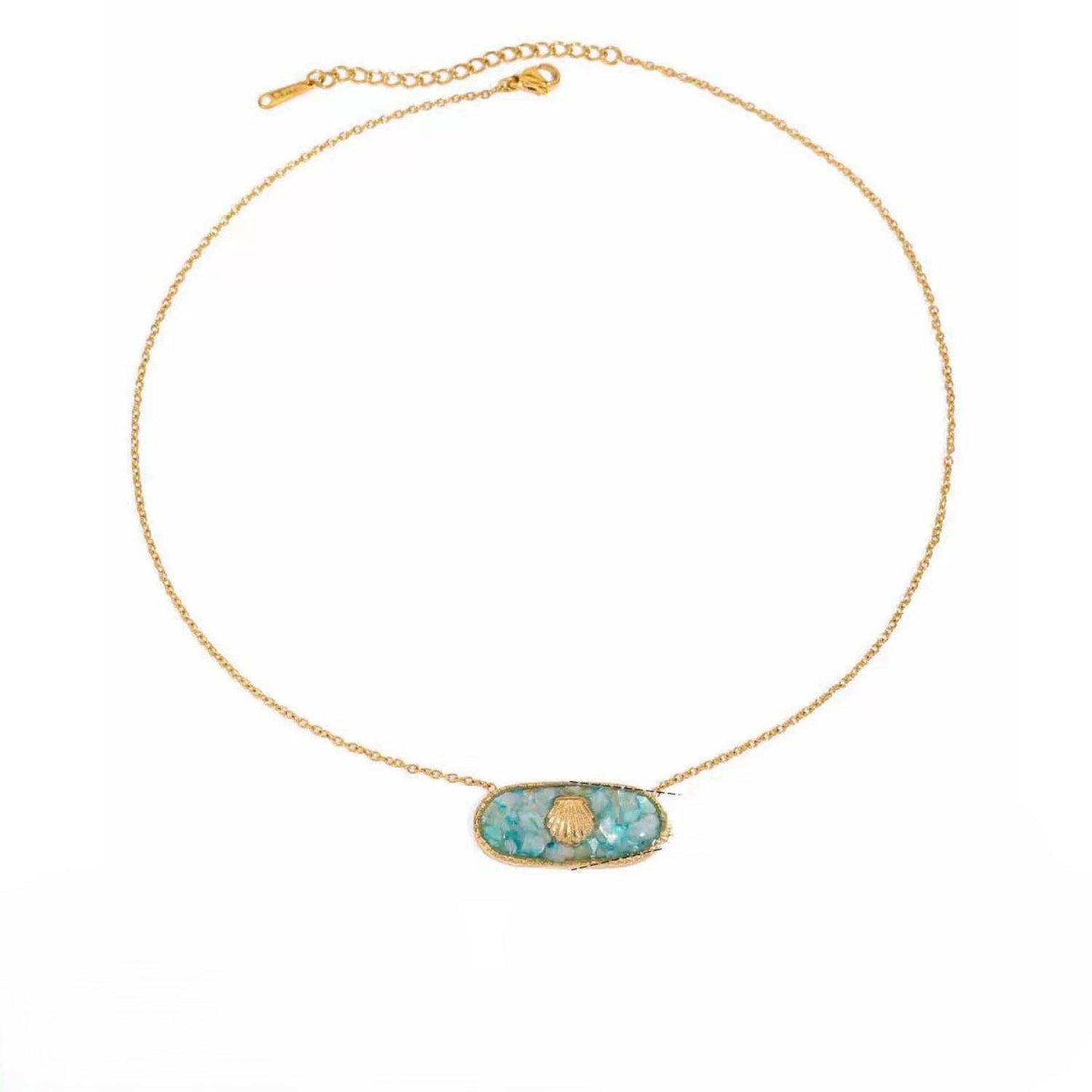 Just Lil Things Ocean Shell Stone Necklace jltn1675