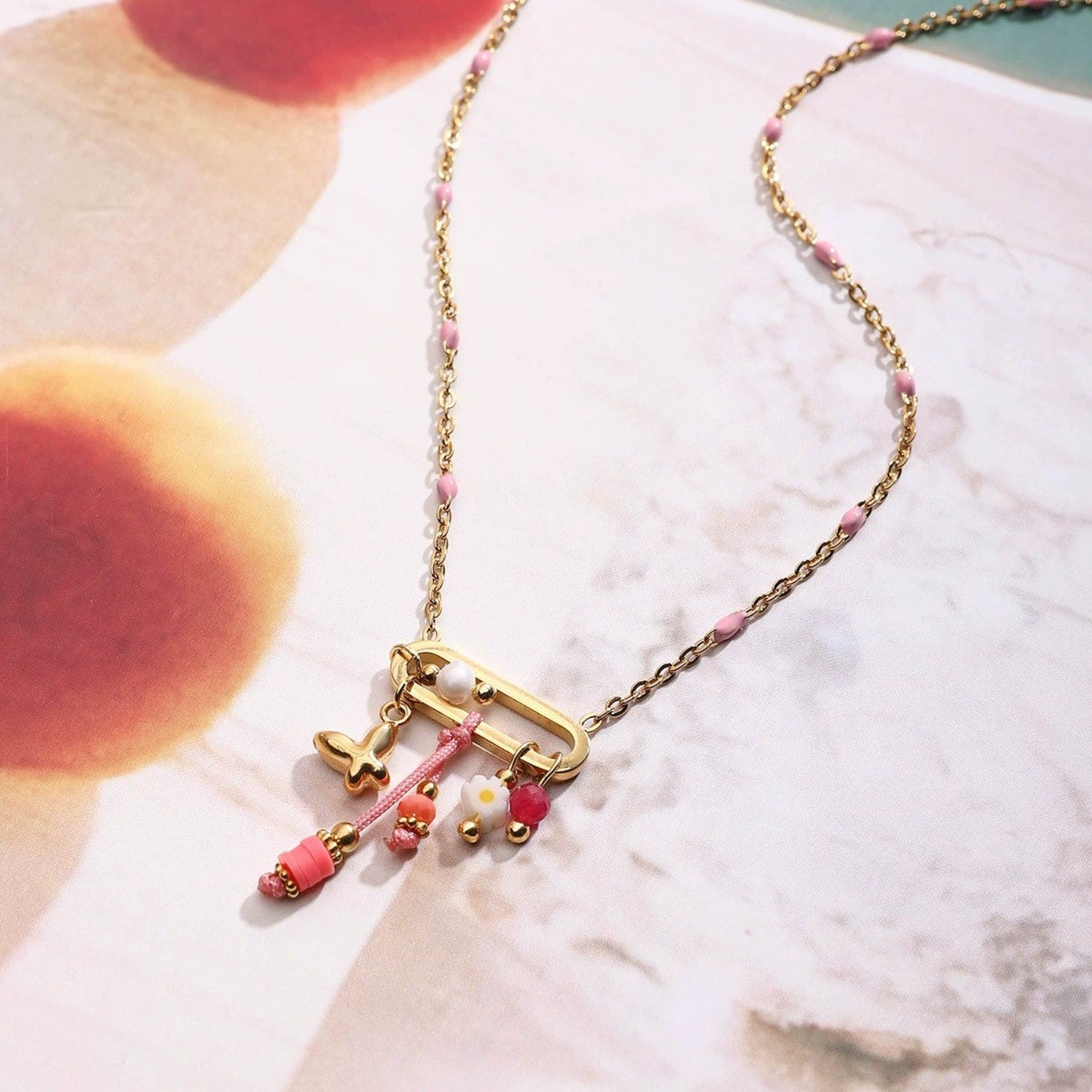 Just Lil Things Pink Playful Charm Necklace jltn1680