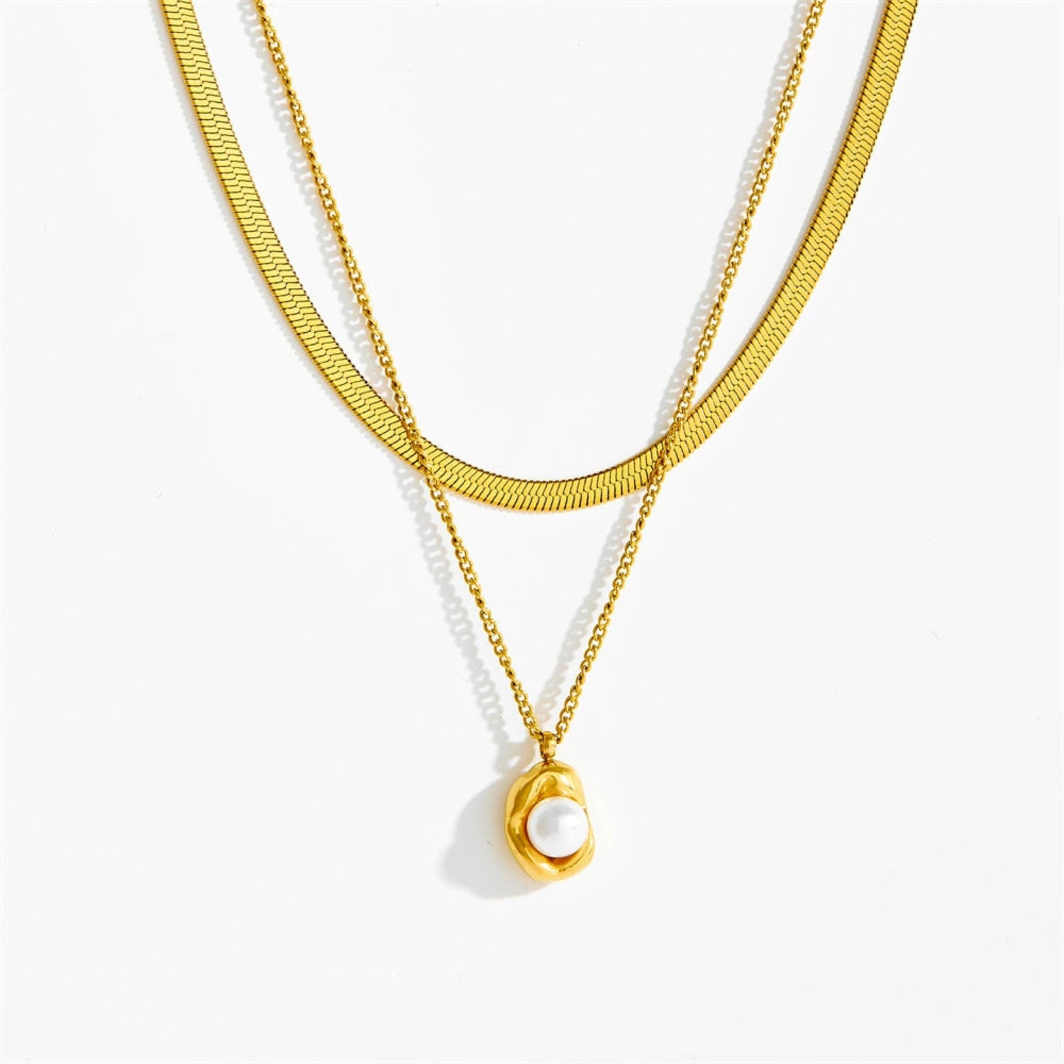 Layered Pearl Pendant Necklace JLTN1692