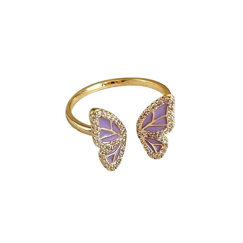 Just lil things Artificial Lilac Open Wing Butterfly – Sparkling Rings jltr0128