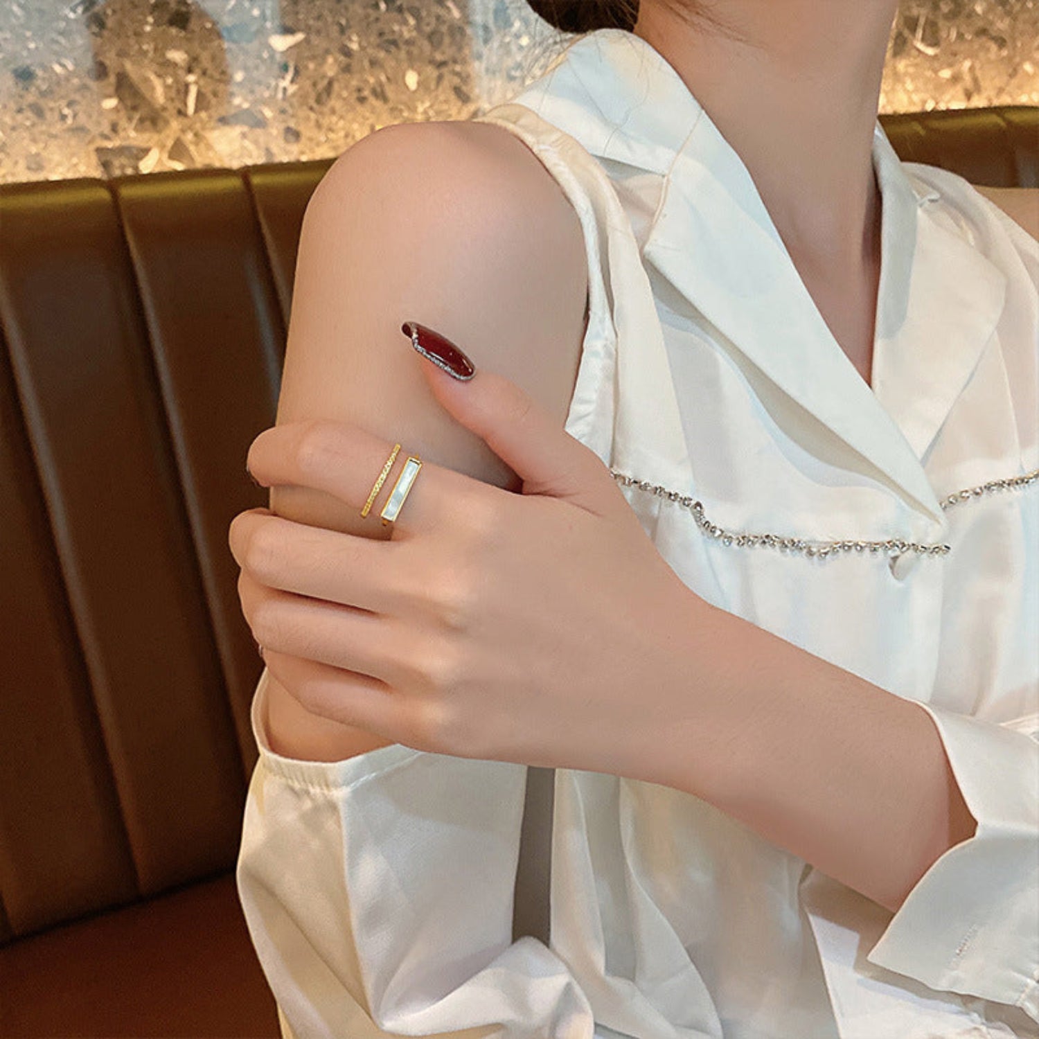 Artificial Dual Bar Adjustable Rings jltr0245