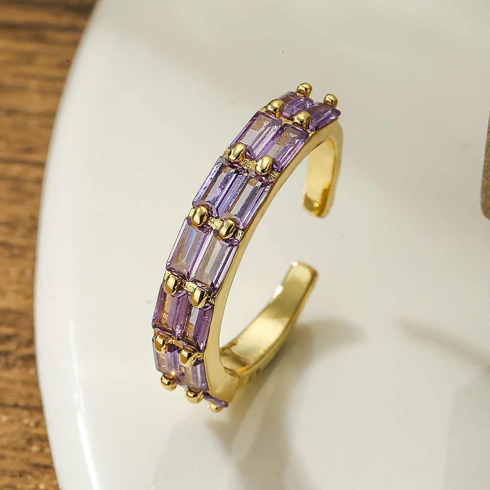 Just lil things Emerald-Cut Crystal Adjustable Ring – Luxe Statement Sparkle