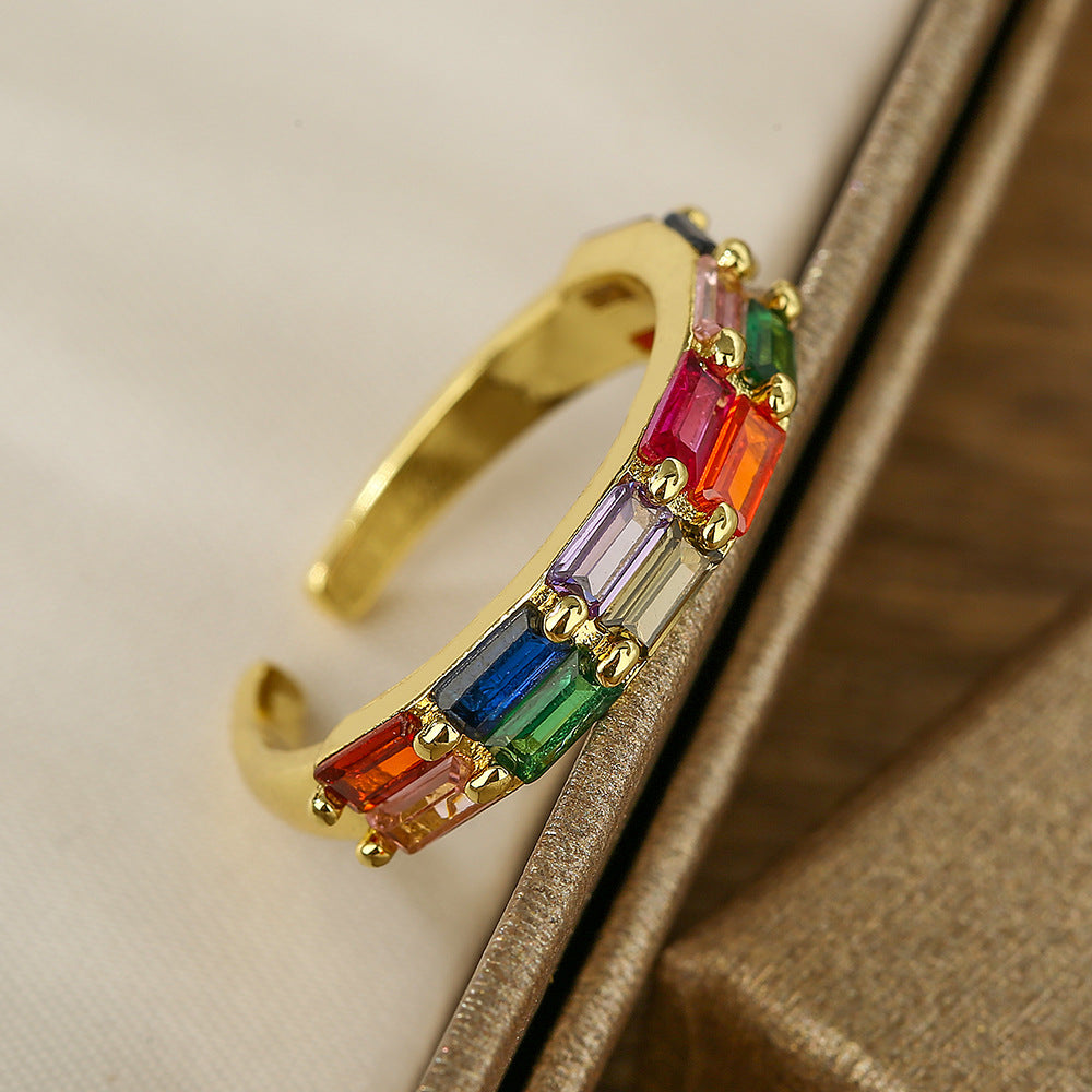 Just lil things Emerald-Cut Crystal Adjustable Ring – Luxe Statement Sparkle