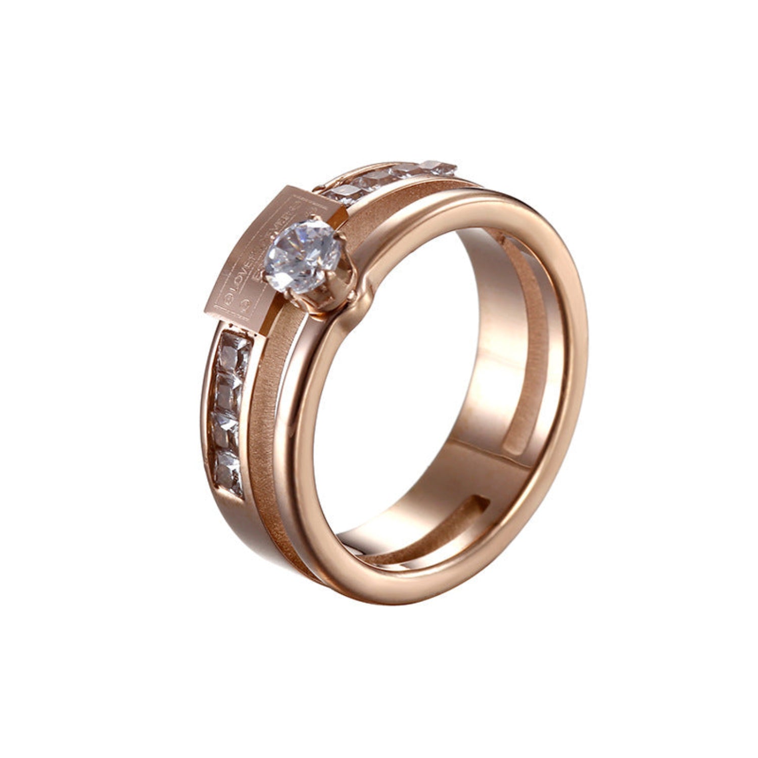 Rose Gold Pave Band Ring jltr0324
