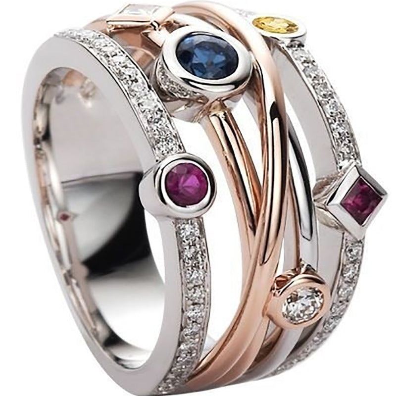 Cosmic Harmony Multi-Gem Rings JLTR0418
