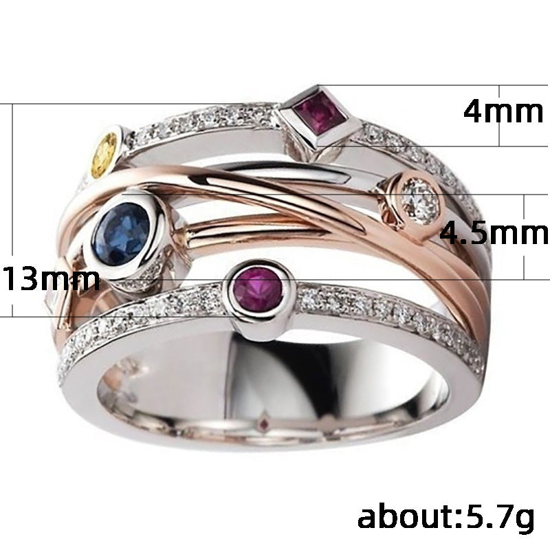 Cosmic Harmony Multi-Gem Rings JLTR0418