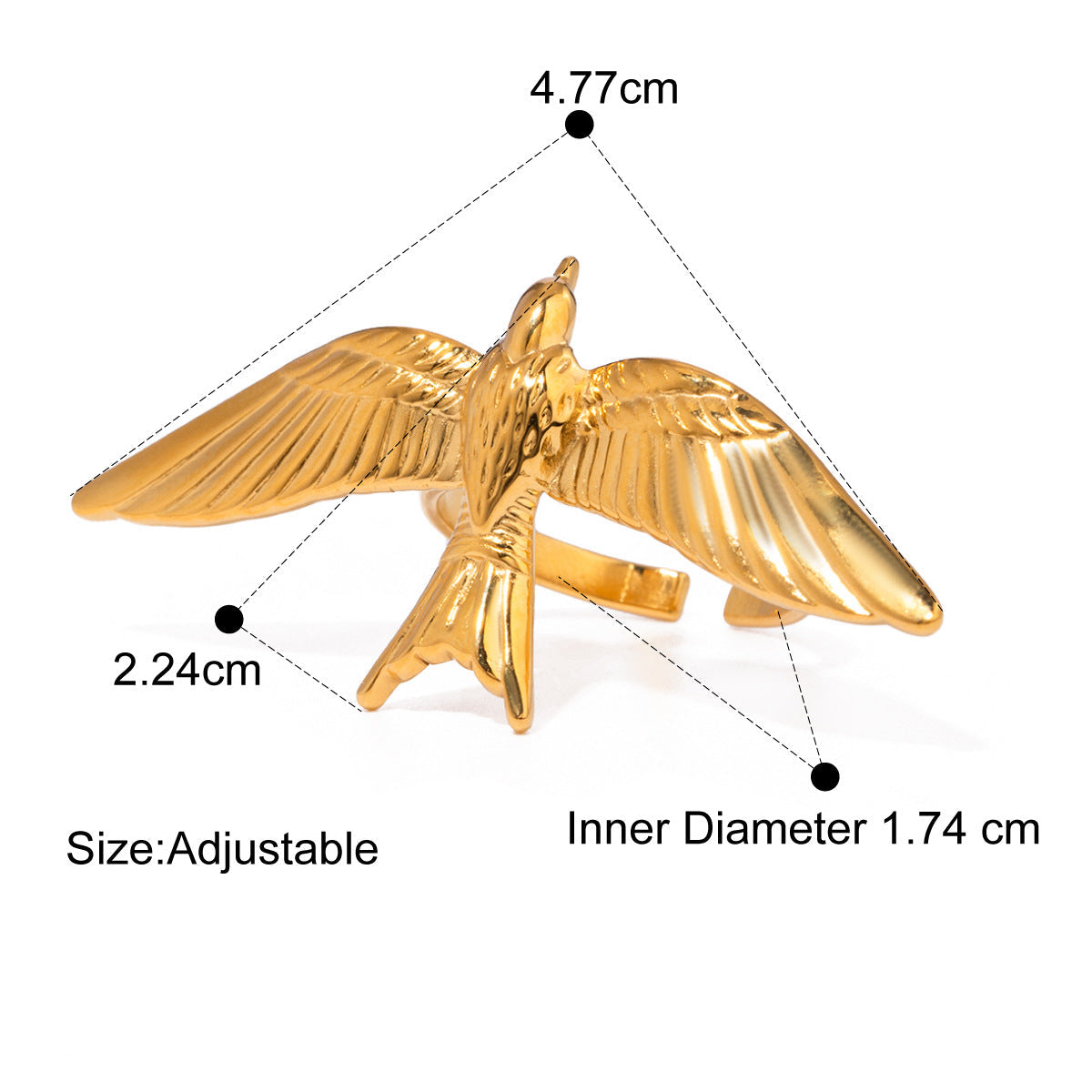 Vintage Style Bird Shaped Gold Rings JLTR0419