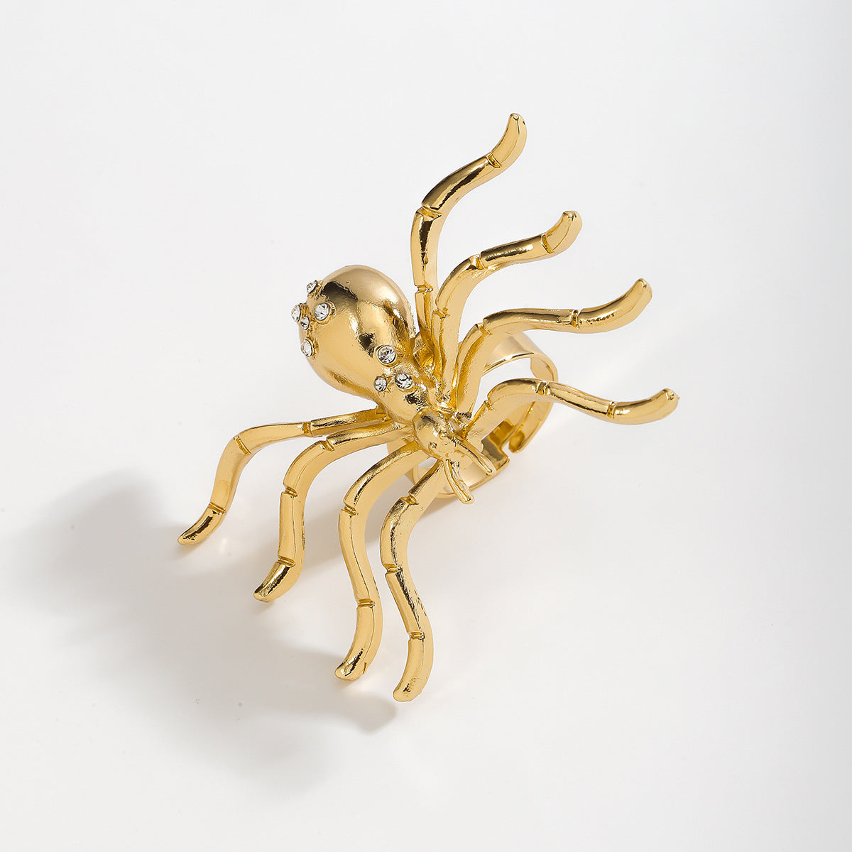 Golden Spider Statement with Crystal Accents Rings JLTR0427