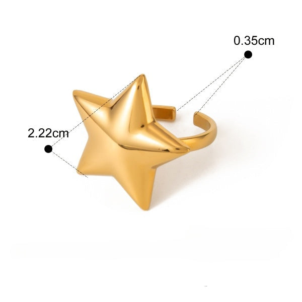 Astral Shine Golden Star Dome Ring JLTR0444