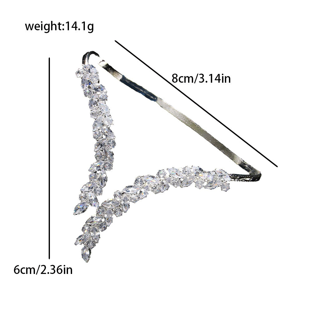 Silver V-Shape Crystal Cluster Statement Ring jltr0506