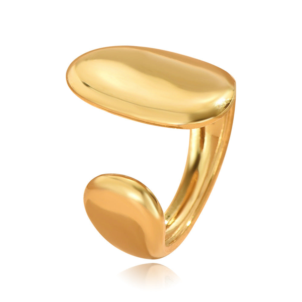 Minimal Curved Open Gold Finish Ring JLTR0520