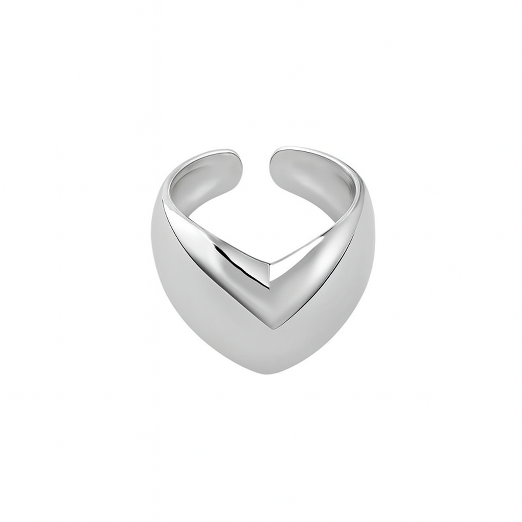 Silver Puff Heart Statement Ring JLTR0526