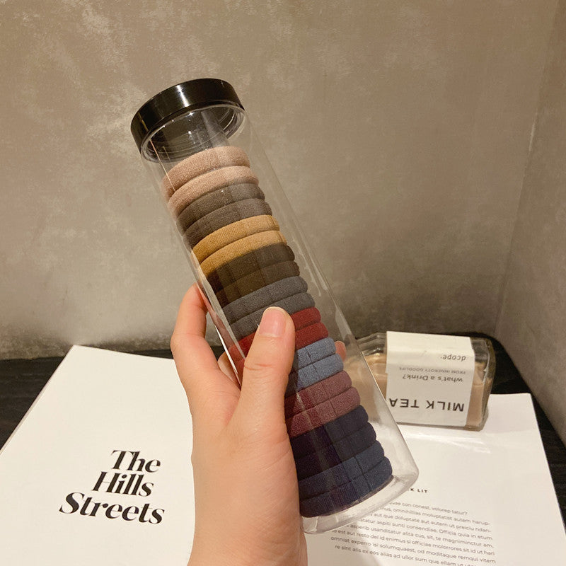 High-elastic Multicolor Matte Hair Tie Tube – Seamless No-Crease Elastic Bands(20 PCS)jlts0490