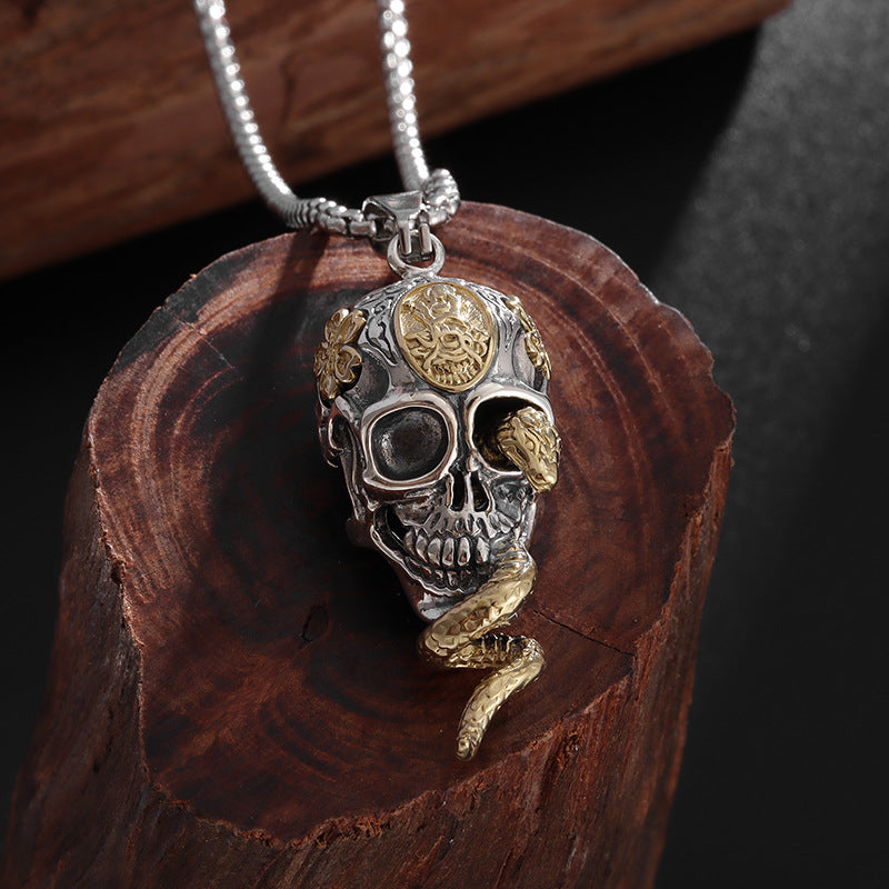 Skull Snake Pendant Multicolor Neckace MN0025