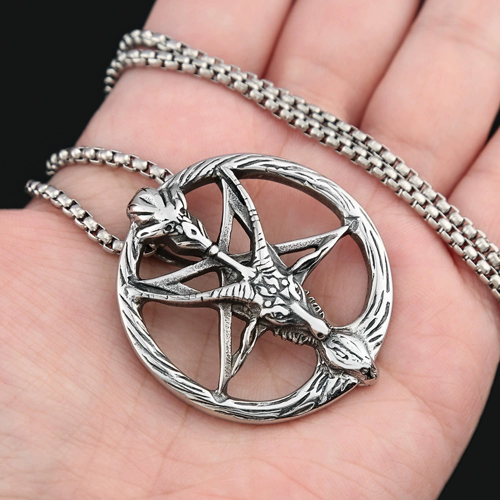 titanium steel skull sheep head men's chain mn0033