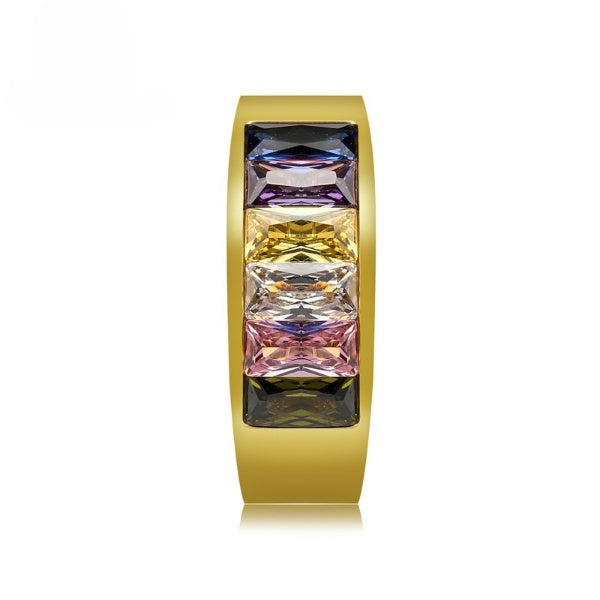 MultiColor Gemstones Gold Ring MR0005