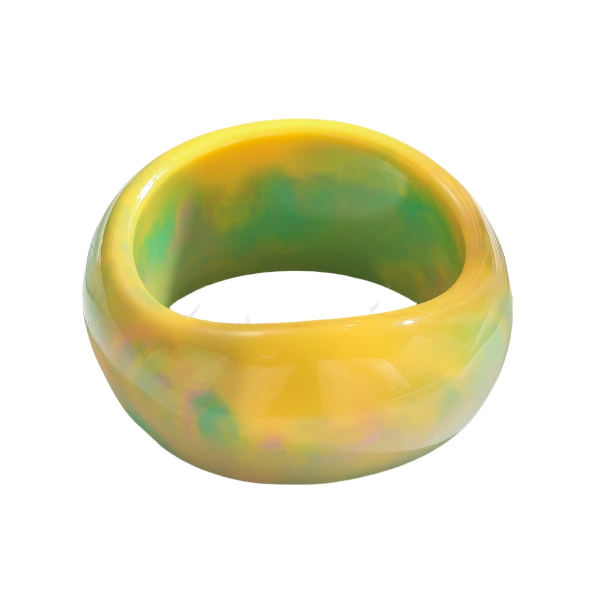 European and American style fashion macaron color gradient resin bracelet personality retro geometric round bracelet JLTB0826