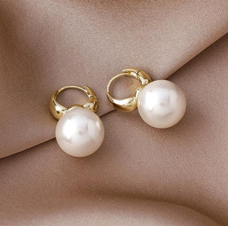 Glossy Hoop Pearl Drop Earring JLT11425