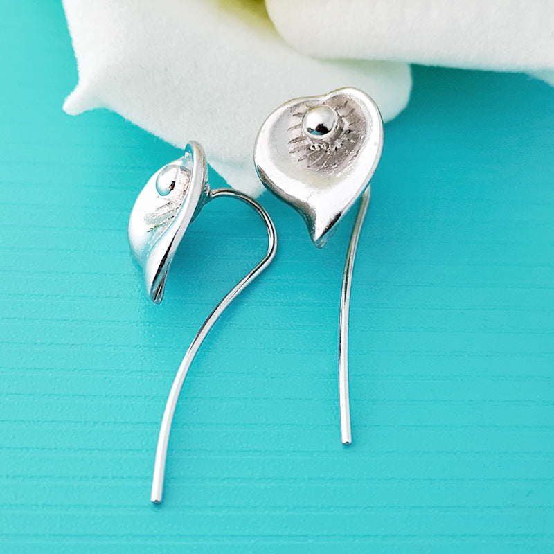Elegant Silver Heart Drop Earrings jlt11574