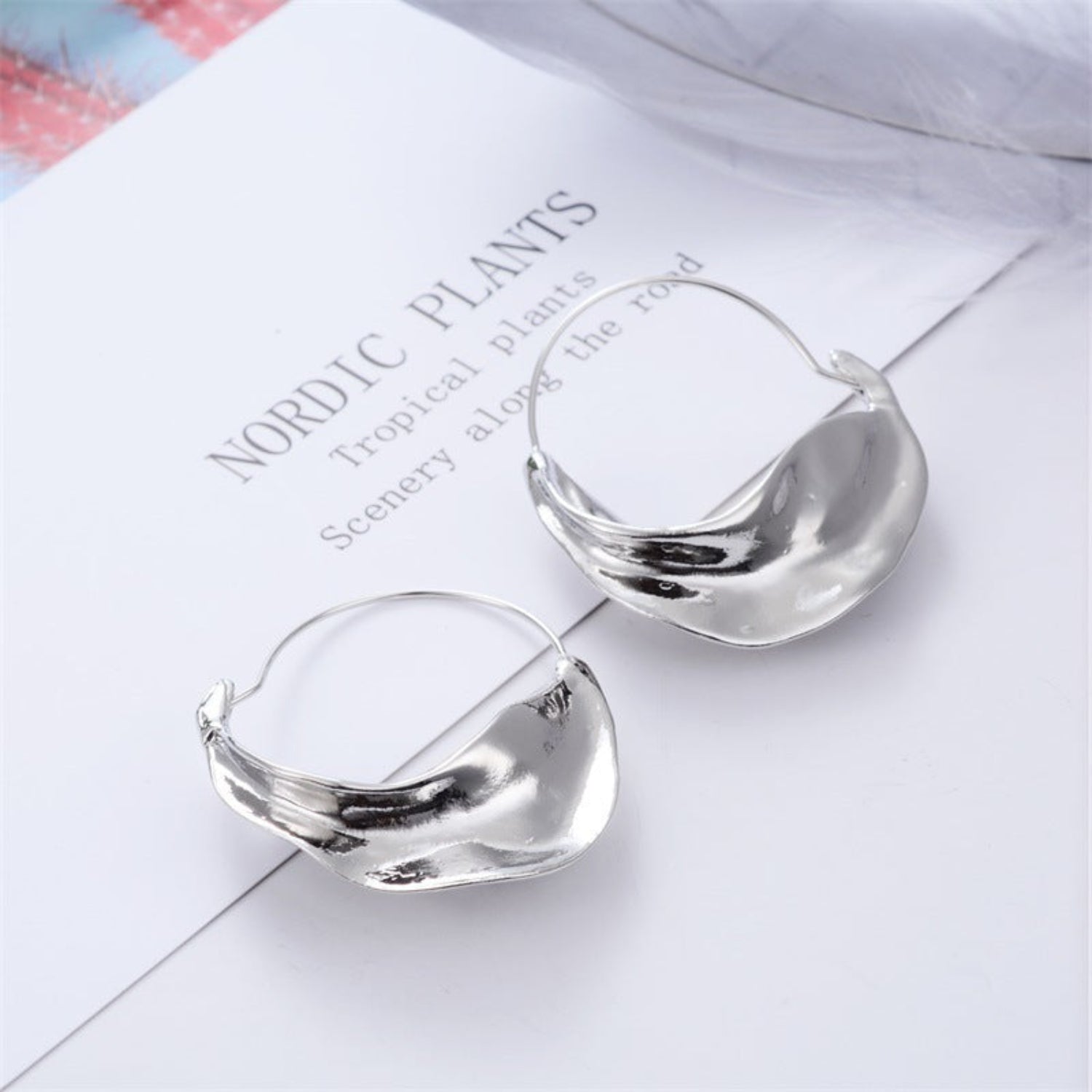 Dewleaf Silver Hoop Earrings JLT11637
