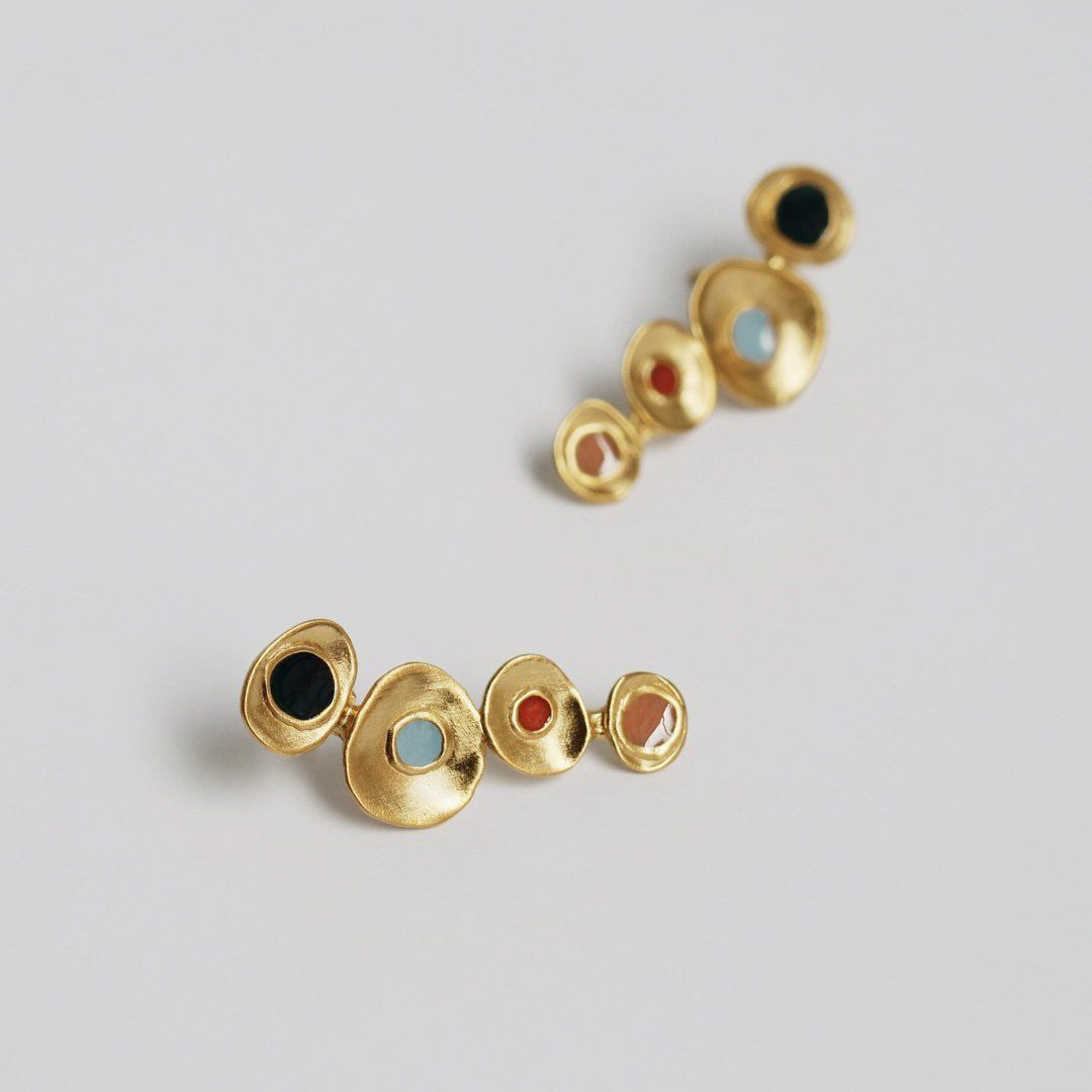 Rare Multicolor Abstract Earrings jlt11655