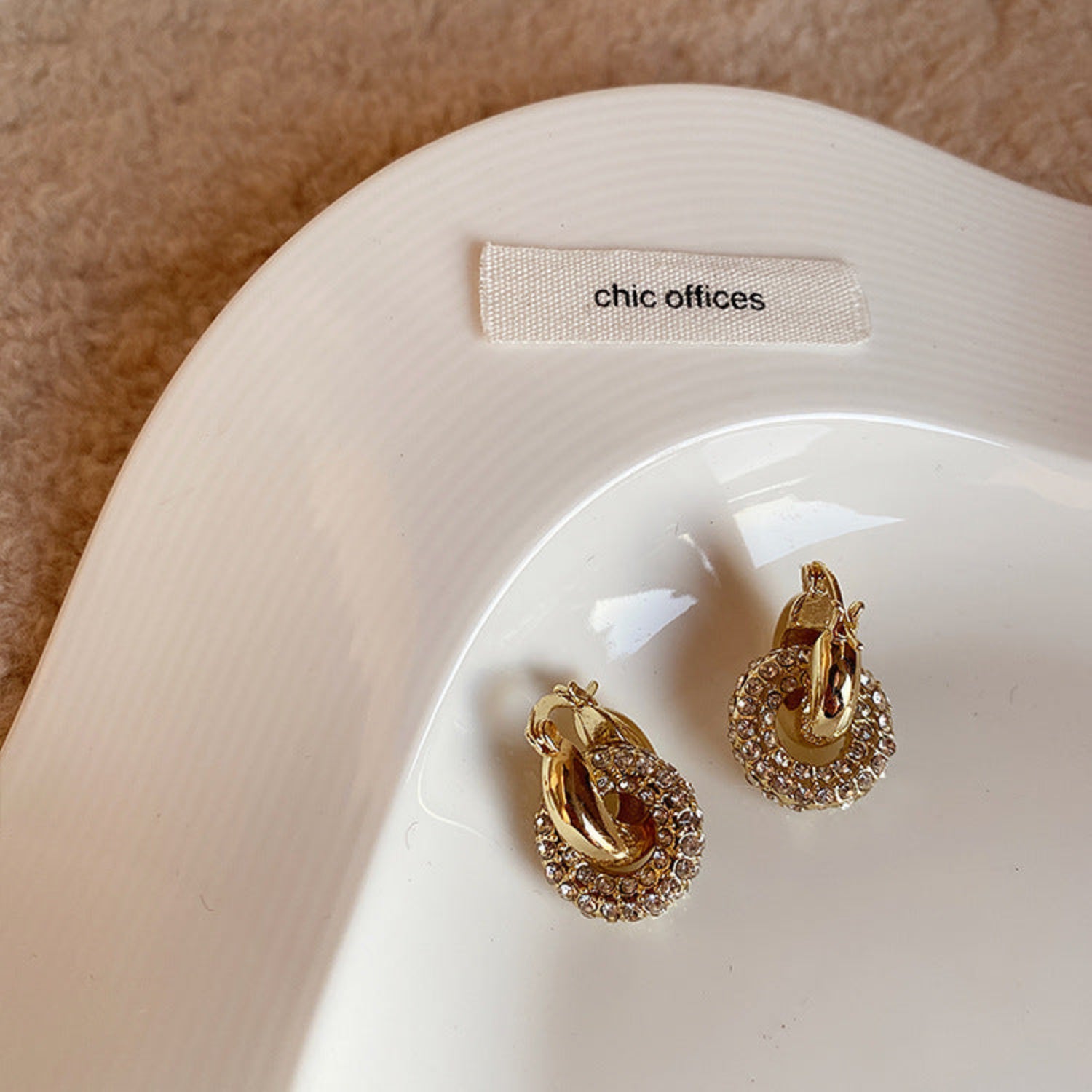 Loop Crystal Knot Hoop Earrings jlt11681