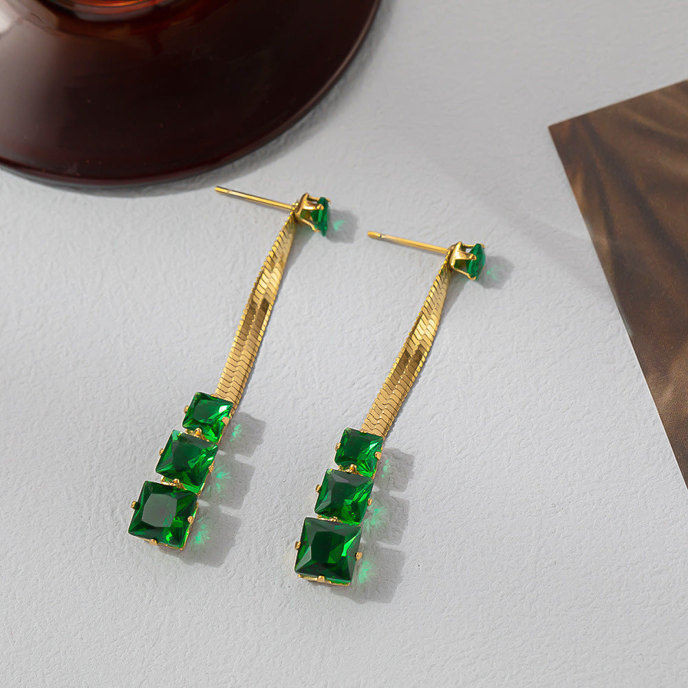 Just Lil Things Green Pin Earrings jlt11931