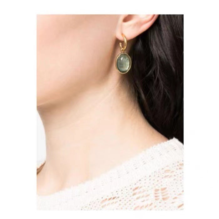 Just Lil Things Green Hoop Earrings jlt11953