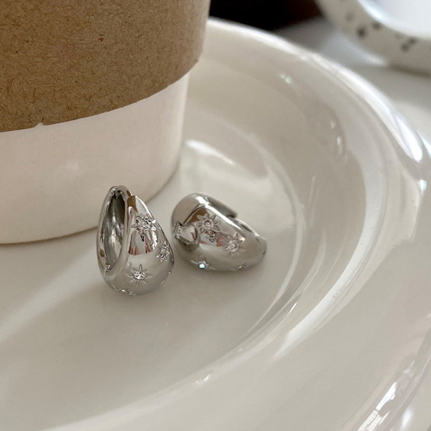 Just Lil Things Silver Hoop Earrings jlt11966