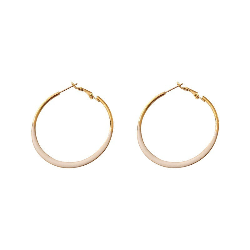 Just Lil Things White Hoop Earrings jlt11994