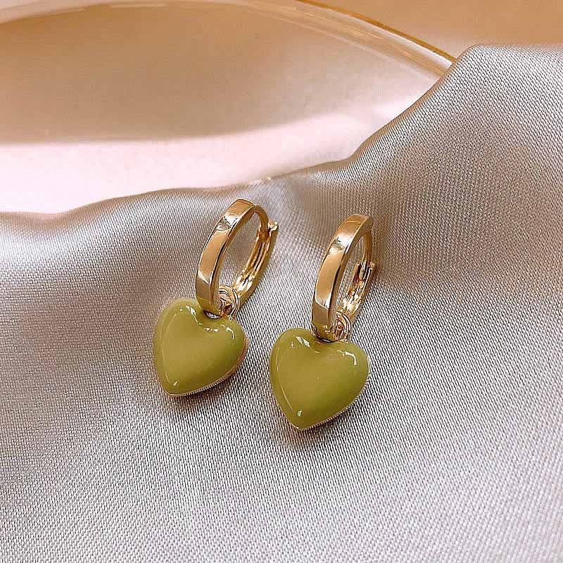 Just Lil Things Green Hoop Earrings jlt12089