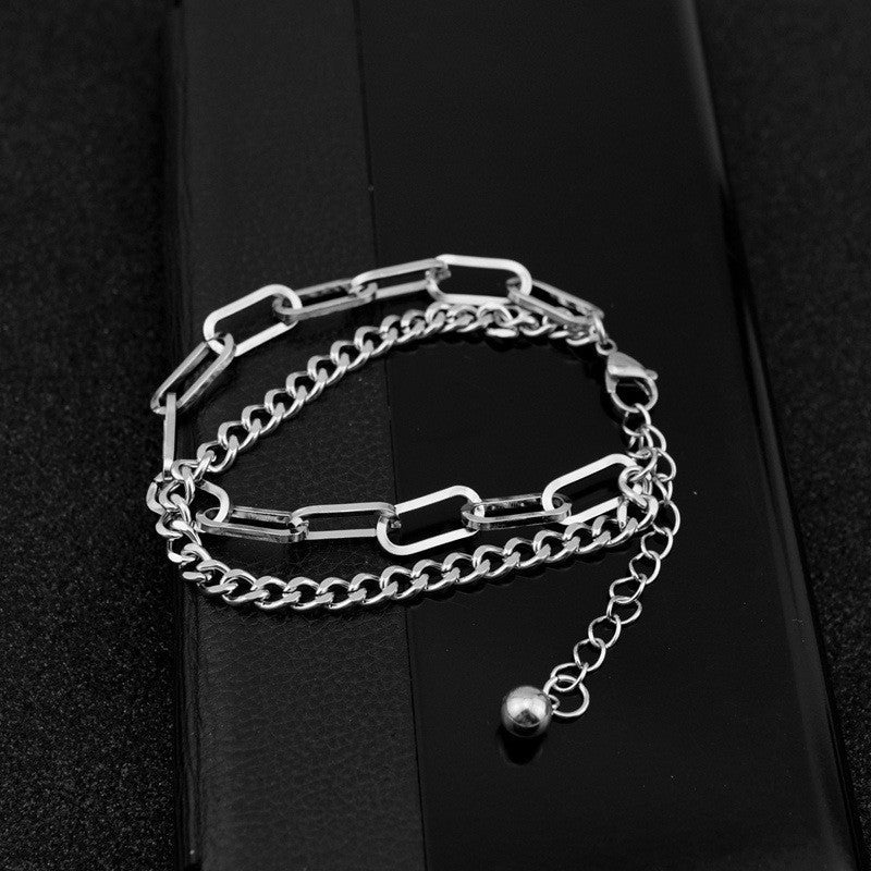 just-lil-things-artifical-silver-tone Dual Chain Charm Bracelet- jltb0207