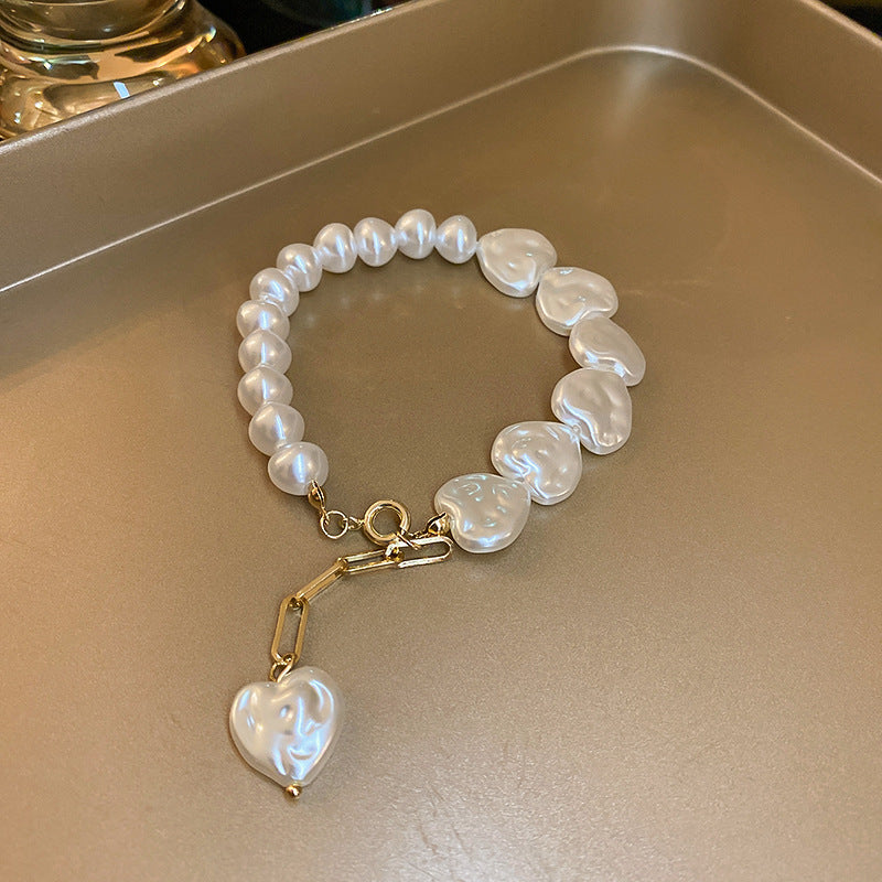 just-lil-things-artificial-Pearl white Heart Charm Bracelets - jltb0234