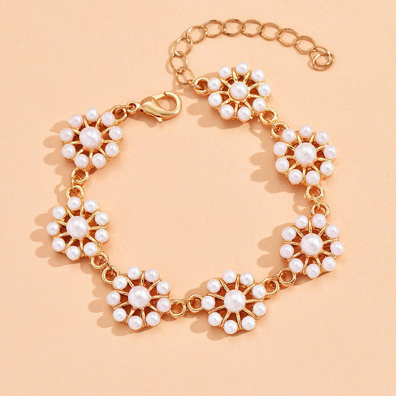 just-lil-things-artificial-Golden Daisy Pearl Bracelet -jltb0256