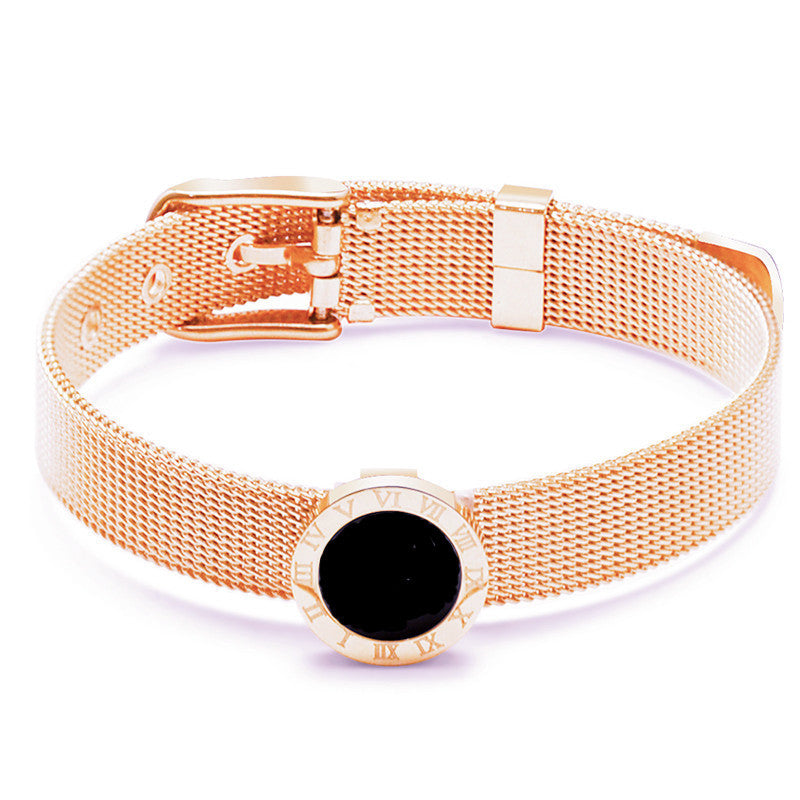 just-lil-things-artificial-Roman Dial Mesh – Rose Gold Finish-Bracelets-jltb0272