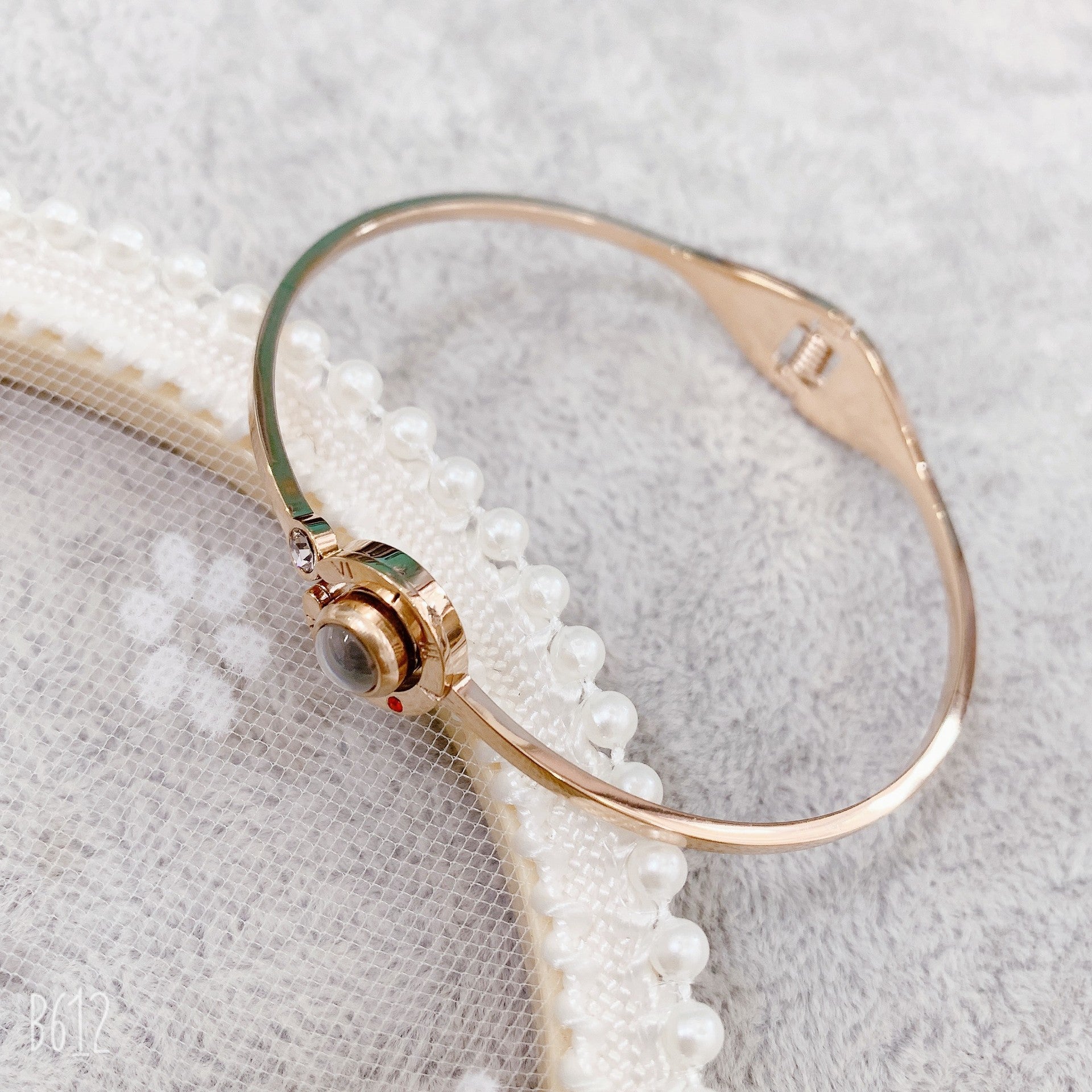 just-lil-things-artificial-Elegant Rose Gold Bracelet with Grey Moonstone Centerpiece-jltb0300