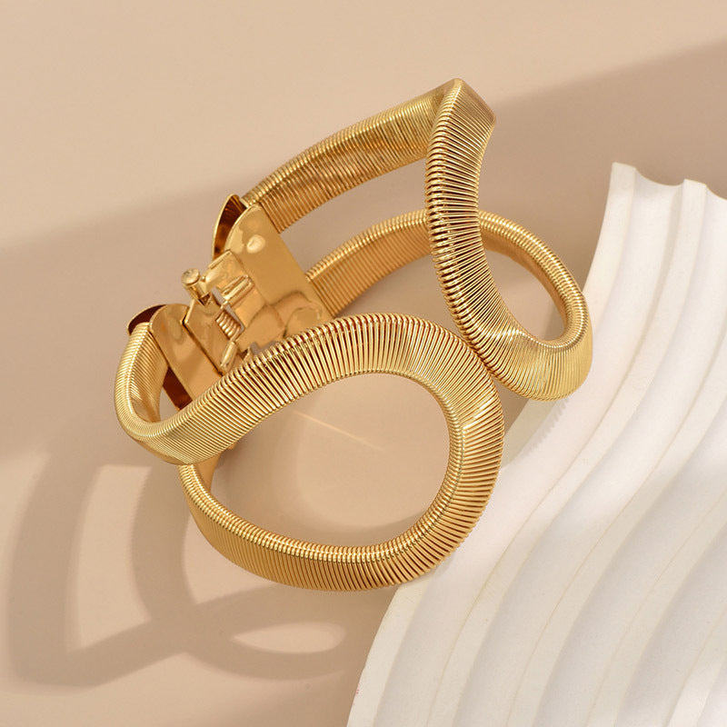 just-lil-things-artificial-Trendy Golden Sculpted Textured Bracelets -jltb0349